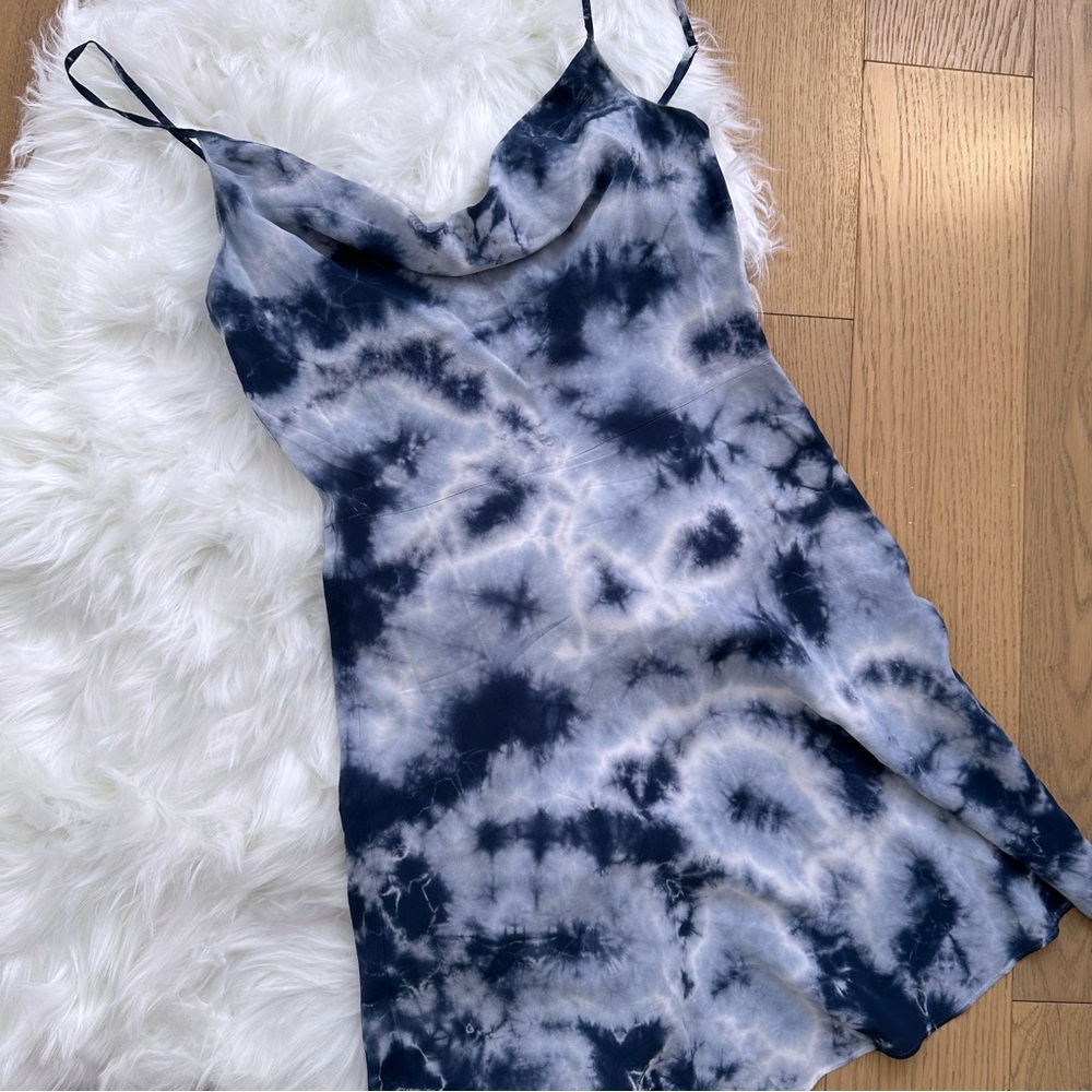 Realisation Par Tie Dye Cowl Neck Mini Dress